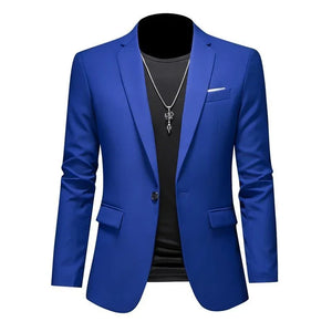 Men's Polyester Full Sleeves Single Breasted Wedding Blazer