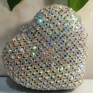 Women's Metallic Hasp Closure Rhinestone Pattern Wedding Clutch