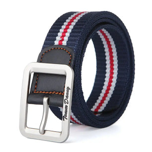 Men's Canvas Pin Buckle Closure Mixed Colors Pattern Belts