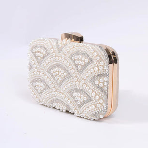 Women's Polyester Hasp Closure Rhinestone Pattern Luxury Clutch