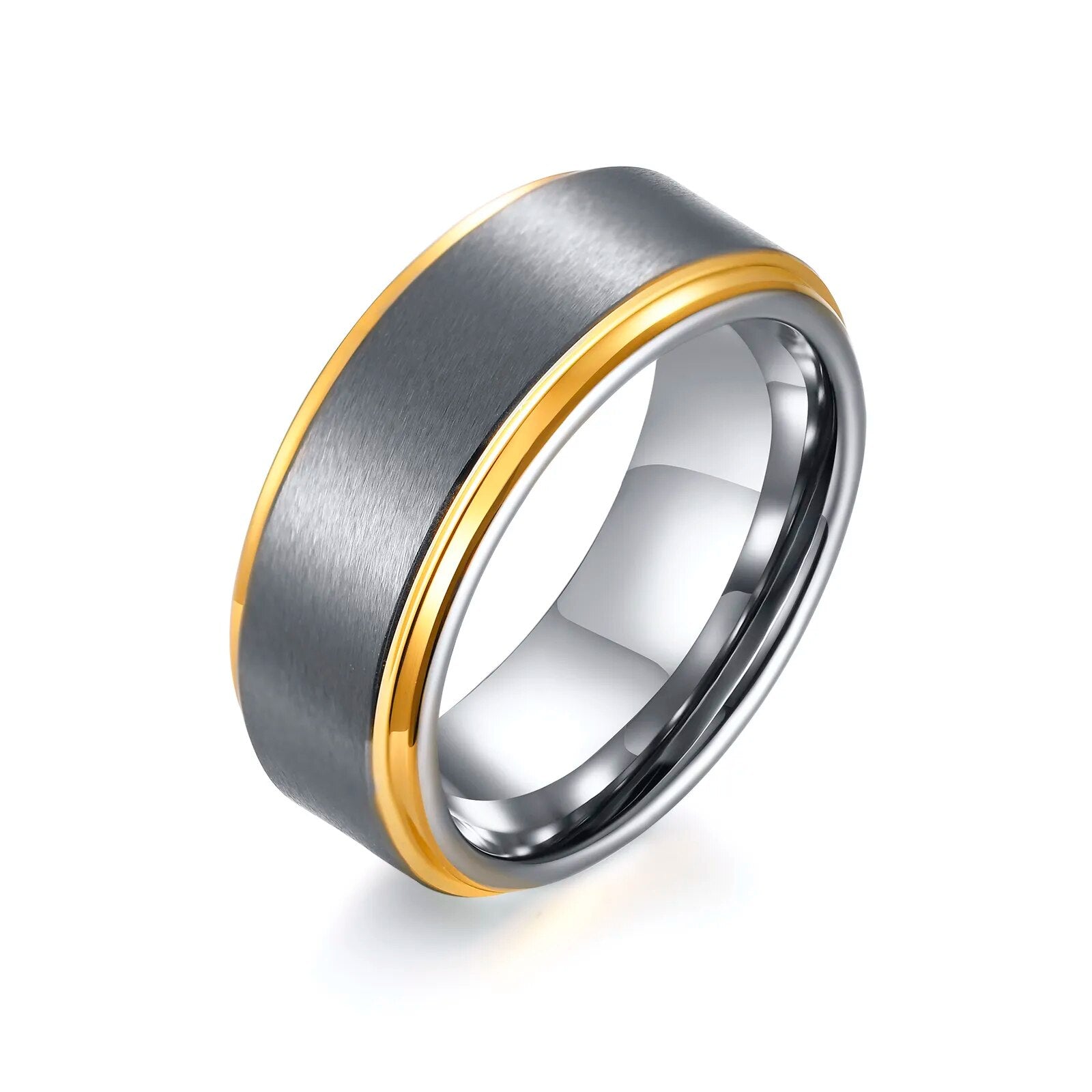 Men's Metal Tungsten Geometric Pattern Trendy Wedding Ring