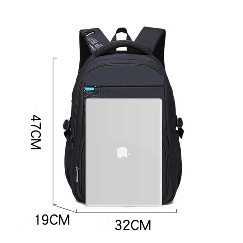 Kid's Nylon Zipper Closure Letter Pattern Trendy School Backpack