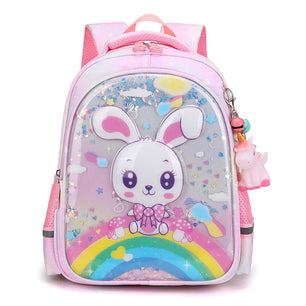 Kid's Girl Polyester Zipper Closure Waterproof School Backpack