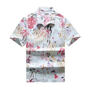 Men's Polyester Turn-Down Collar Short Sleeves Casual Wear Shirts