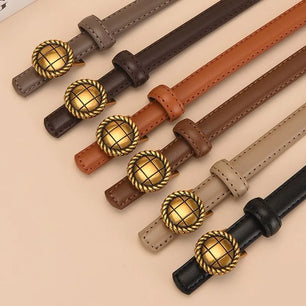 Women's Split Leather Buckle Closure Solid Pattern Trendy Belts