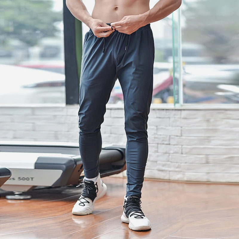 Men's Spandex Drawstring Closure Quick-Drying Gymwear Trousers