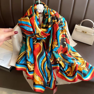 Women's Polyester Neck Wrap Printed Pattern Trendy Beach Scarves