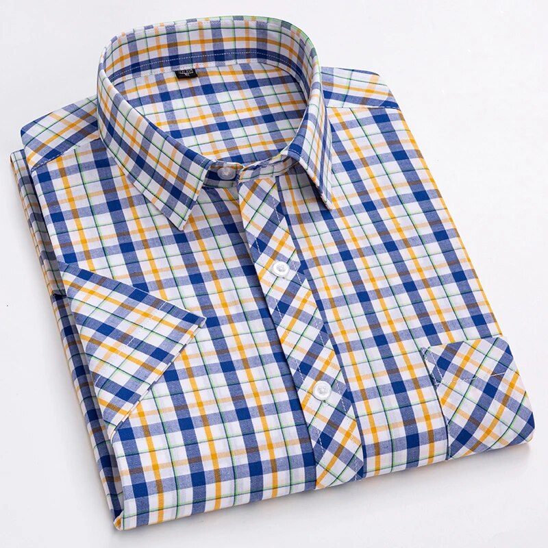 Men's Cotton Turn-Down Collar Short Sleeves Casual Wear Shirts