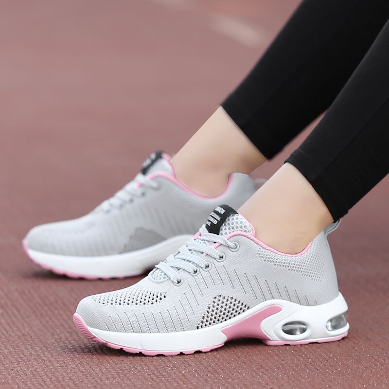 Women's Cotton Lace-Up Patchwork Pattern Walking Running Shoes