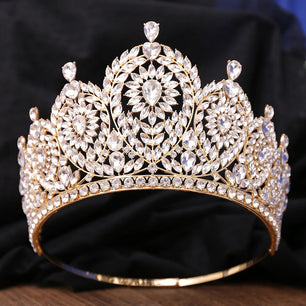 Women's Crystal Zinc Alloy Water Drop Tiara Bridal Wedding Crown