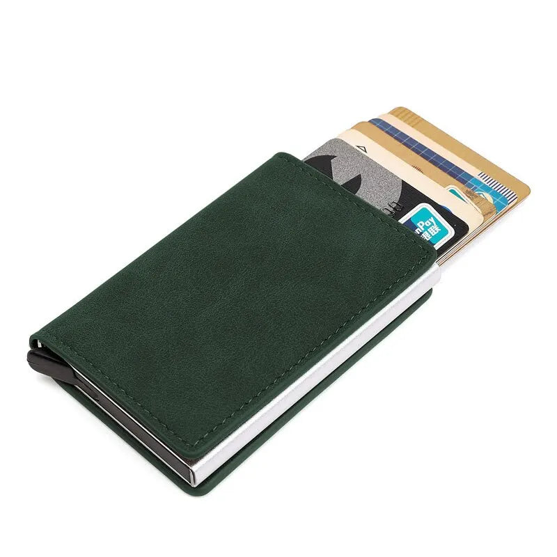 Men's PU Leather Solid Pattern Card Holder Mini Trendy Wallets