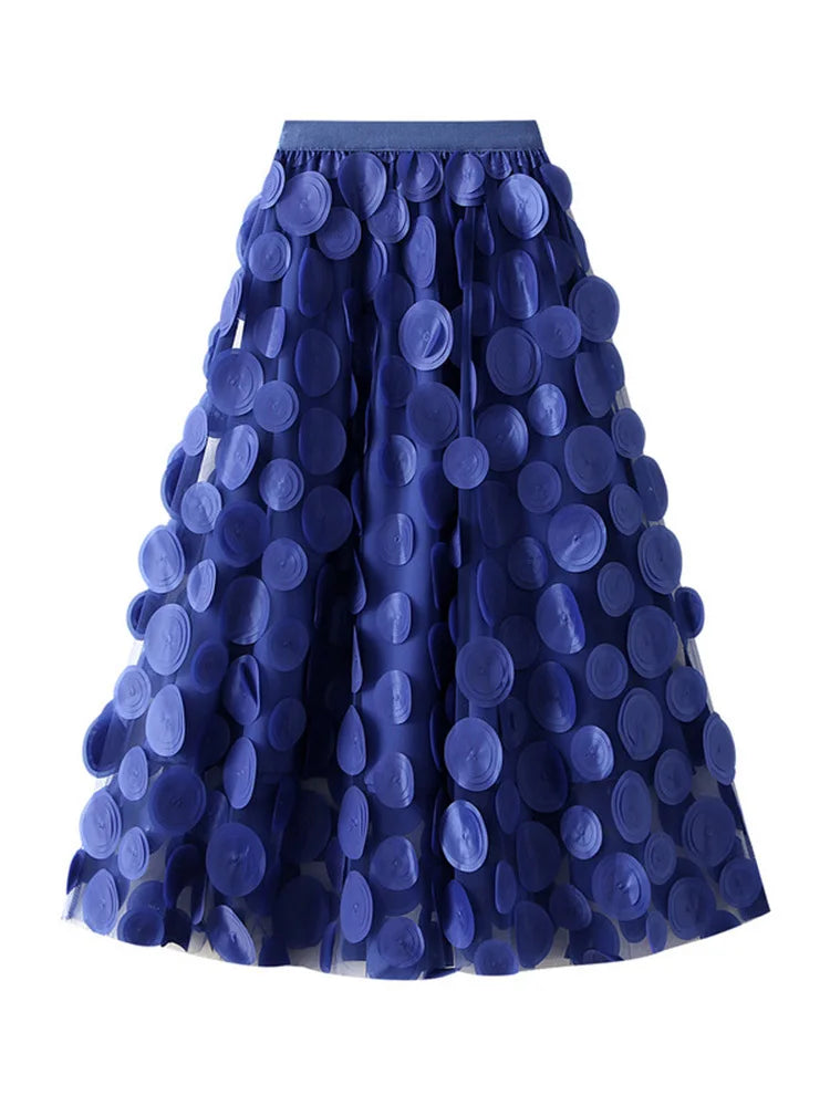 Women's Polyester Elastic High Waist Pleated Pattern Casual Skirts