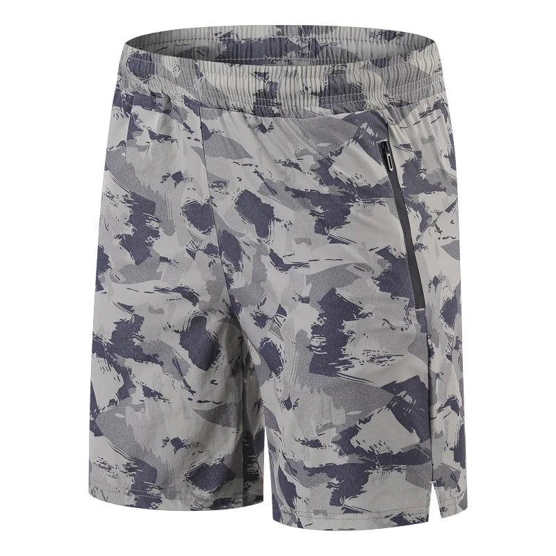 Men's Nylon Camouflage Pattern Breathable Fitness Sports Shorts