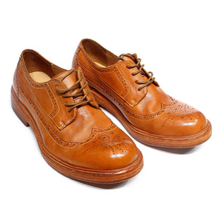 Men's Genuine Leather Round Toe Lace-Up Closure Casual Shoes