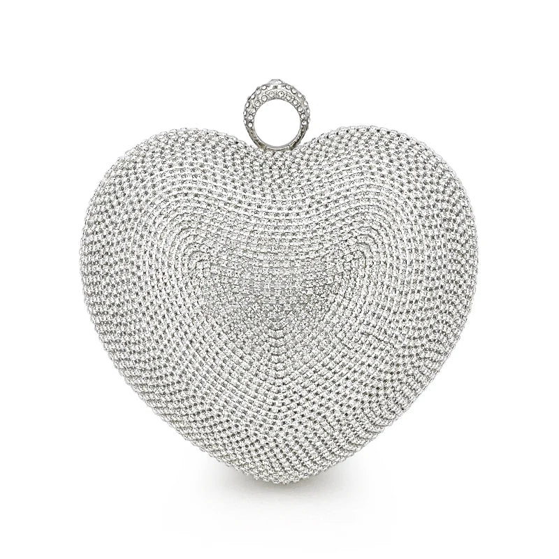 Women's PU Heart Shaped Sequined Pattern Classic Wedding Clutch