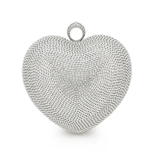 Women's PU Heart Shaped Sequined Pattern Classic Wedding Clutch