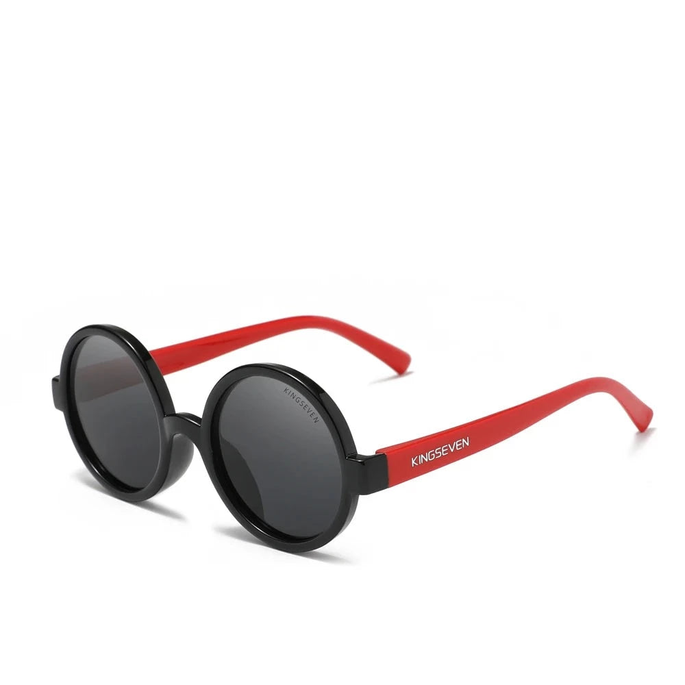 Kid's Polycarbonate Frame Lens UV400 Round Shaped Sunglasses