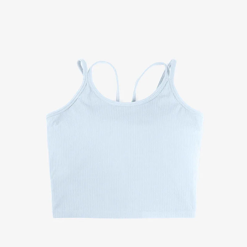 Women's O-Neck Nylon Sleeveless Breathable Fitness Sport Tops