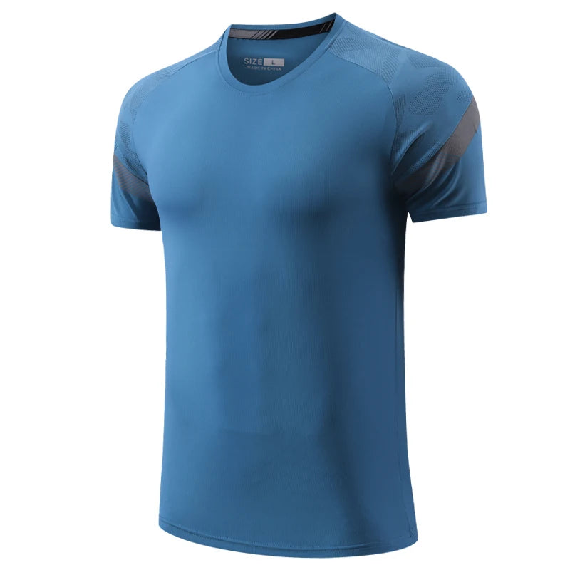 Men's Nylon Short Sleeve Pullover Closure Sportswear T-Shirt