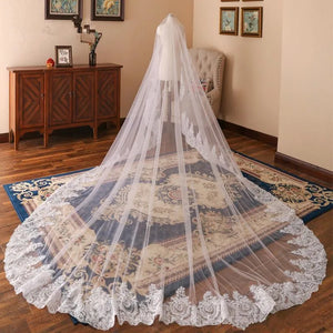 Women's Polyester Applique Edge One-Layer Bridal Wedding Veils