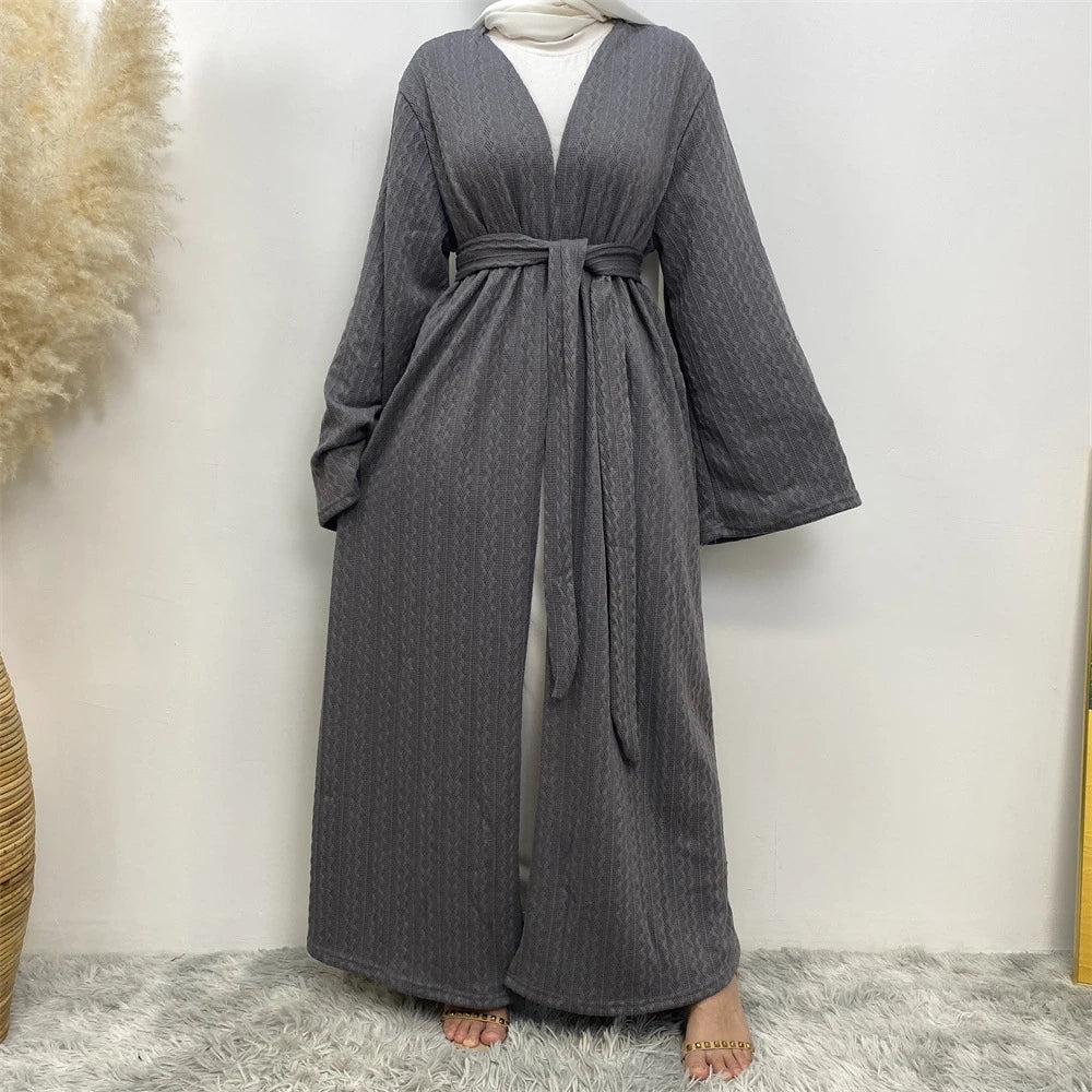 Women's Arabian Polyester Full Sleeves Solid Pattern Casual Abaya