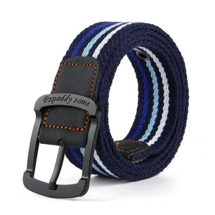 Men's Canvas Pin Buckle Closure Mixed Colors Pattern Belts