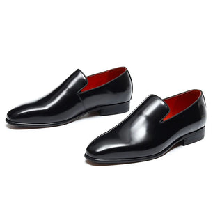 Men's Genuine Leather Square Toe Slip-On Closure Formal Shoes