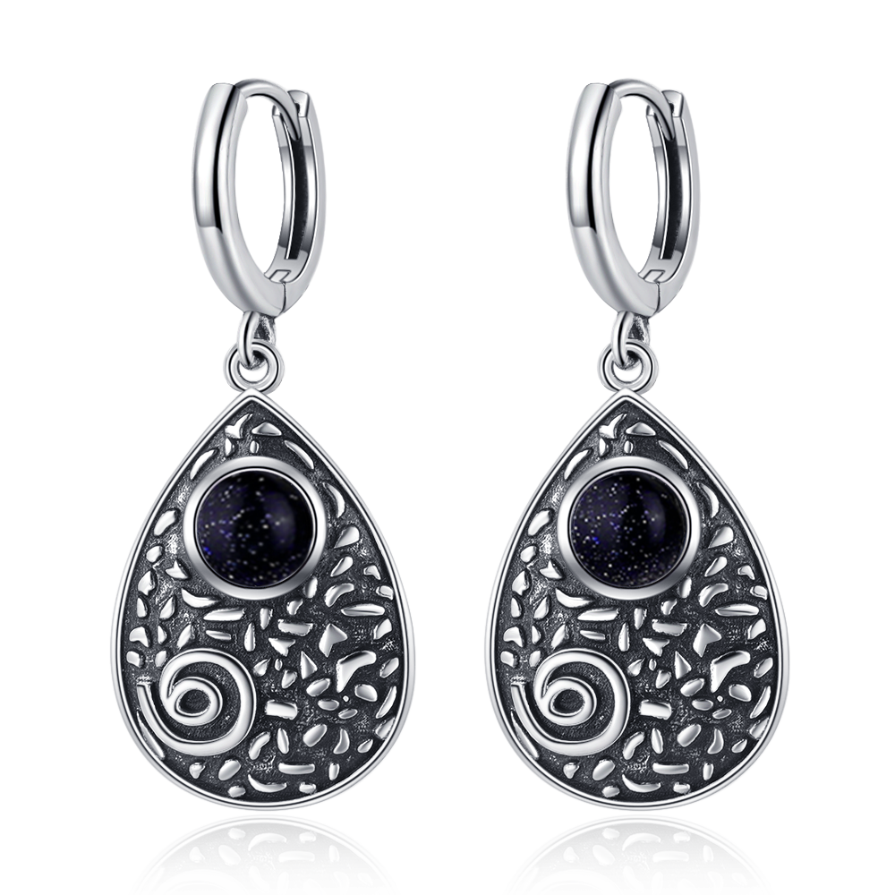 Women's Tibetan Silver Semi-Precious Stone Geometric Earrings