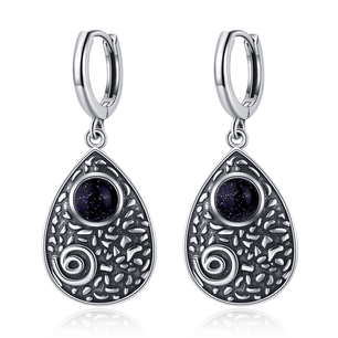 Women's Tibetan Silver Semi-Precious Stone Geometric Earrings