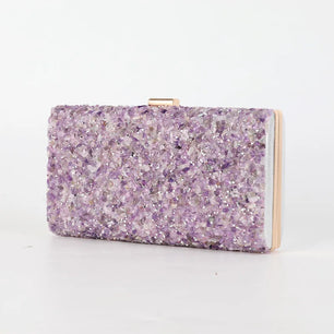 Women's Polyester Hasp Closure Sequined Pattern Wedding Clutch