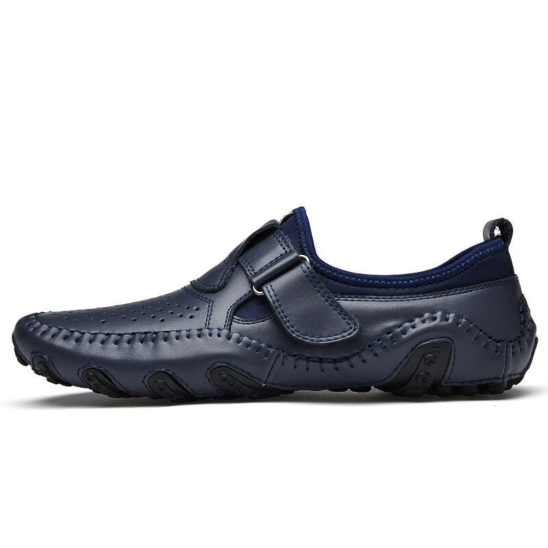 Men's Genuine Leather Round Toe Slip-On Closure Casual Shoes