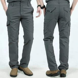 Men's Nylon Zipper Fly Closure Plain Pattern Casual Trousers