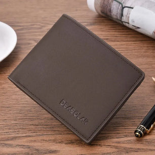 Men's PU Leather Solid Pattern Card Holder Mini Trendy Wallets