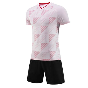 Men's Polyester O-Neck Short Sleeve Printed Breathable Sports Set