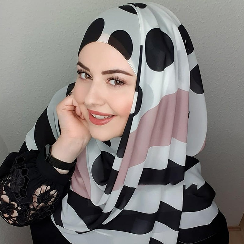 Women's Arabian Chiffon Quick-Dry Printed Pattern Luxury Hijabs