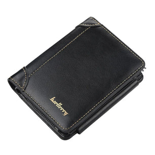 Men's PU Leather Solid Pattern Card Holder Mini Trendy Wallets