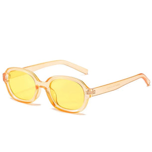 Women's Plastic Frame Acrylic Lens Oval Shaped Vintage Sunglasses