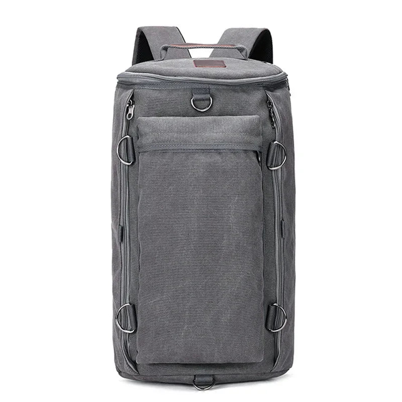 Men's Nylon Zipper Closure Solid Pattern Hiking Traveling Bag