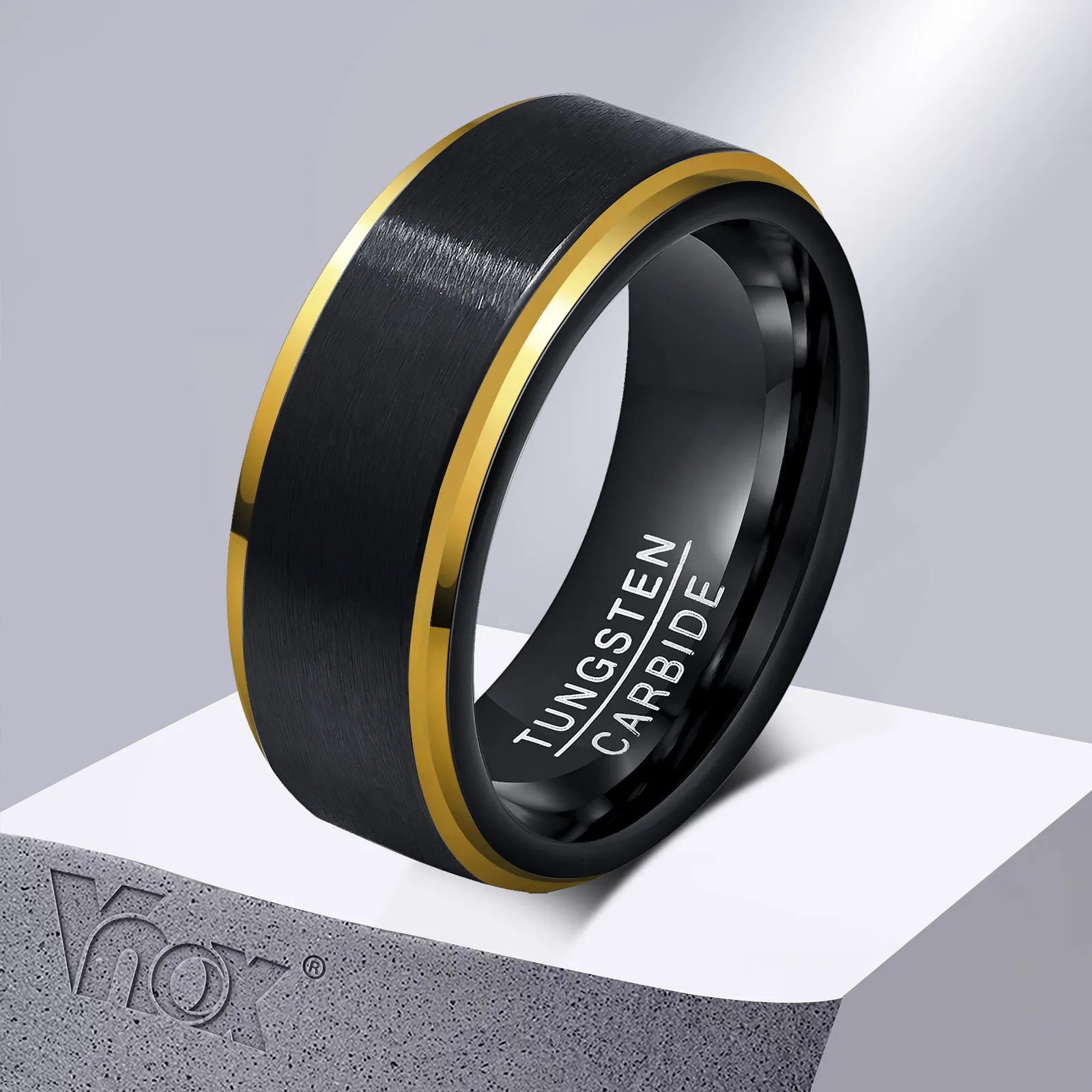 Men's Metal Tungsten Geometric Pattern Trendy Wedding Ring