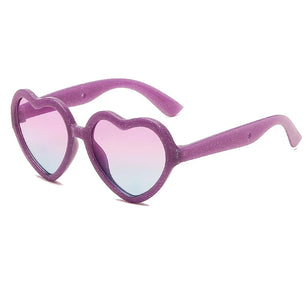 Kid's Resin Frame Acrylic Lens Heart Shaped UV400 Sunglasses