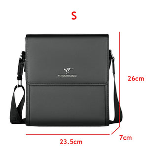 Men's PU Leather Cover Closure Solid Pattern Elegant Shoulder Bag