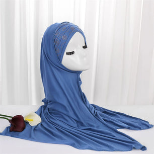 Women's Arabian Polyester Head Wrap Solid Pattern Elegant Hijabs