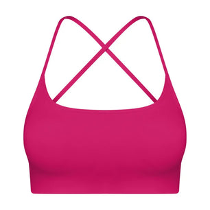 Women's Nylon Square-Neck Sleeveless Shockproof Yoga Crop Top