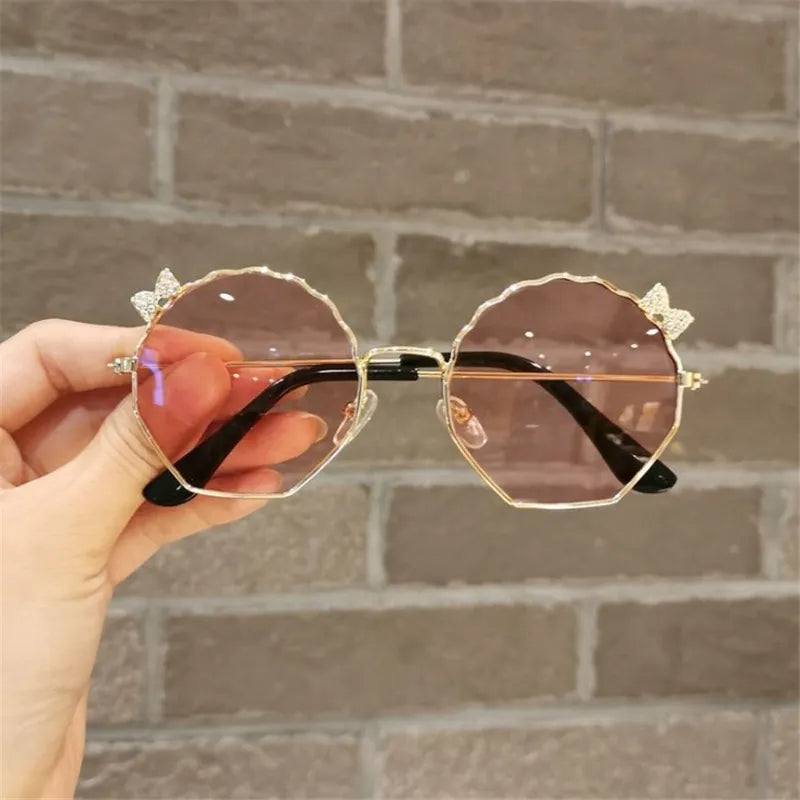 Kid's Alloy Frame Acrylic Lens Anti-UV Round Shaped Sunglasses