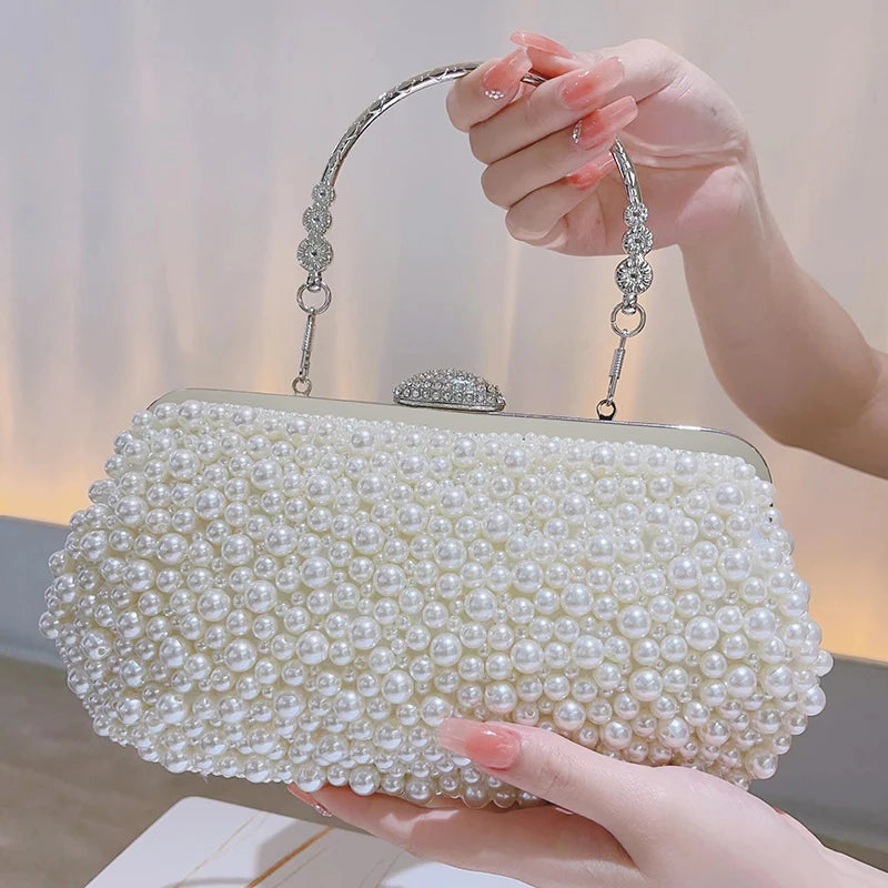 Women's PU Hasp Closure Beaded Pattern Classic Wedding Clutch