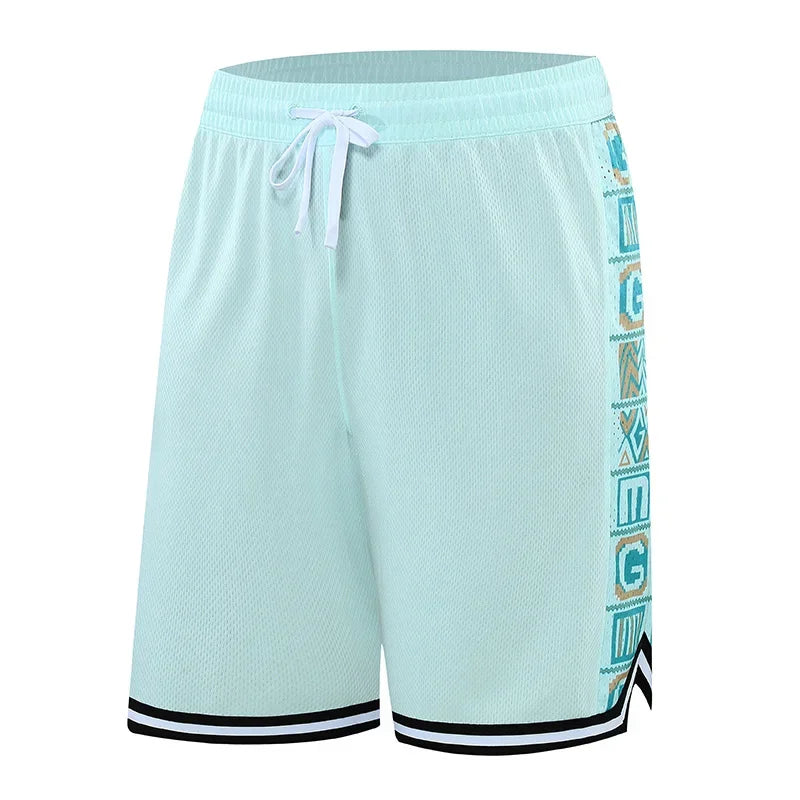 Men's Polyester Printed Pattern Breathable Fitness Sports Short