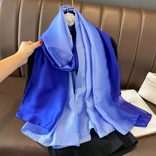 Women's Silk Neck Wrap Gradient Pattern Trendy Beach Scarves