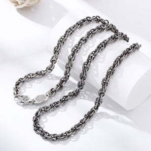 Men's 100% 925 Sterling Silver Link Chain Geometric Necklace