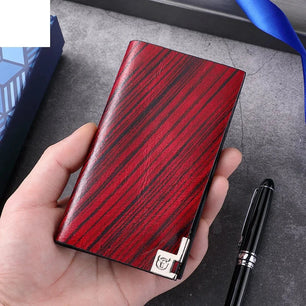 Men's Genuine Leather Card Holder Printed Pattern Trendy Wallets