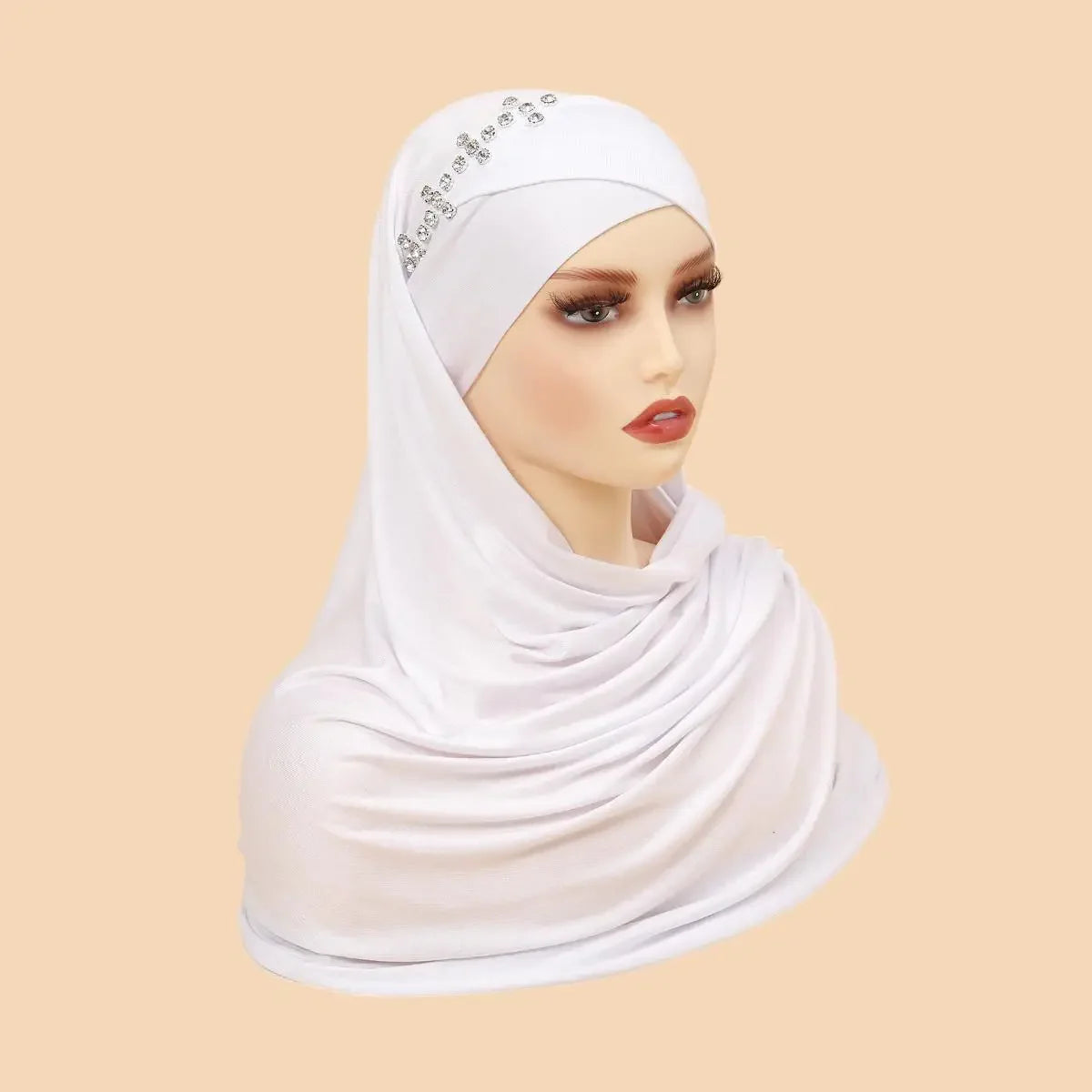 Women's Arabian Polyester Headwear Rhinestone Casual Hijabs